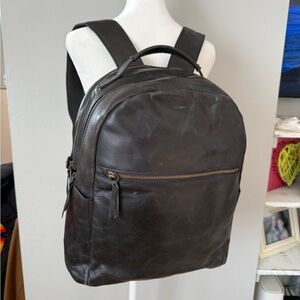 Able Alem Black Leather Backpack